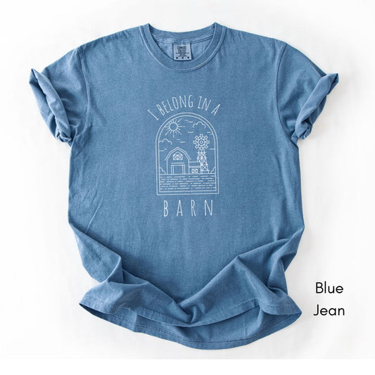 I Belong in a Barn Midweight Unisex Garment-Dyed T-shirt