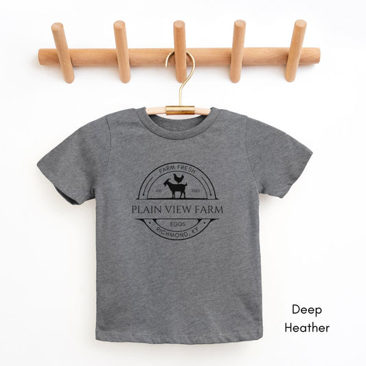 Custom YOUTH/KIDS Custom Egg/Goat Farm Short Sleeve Light Weight Unisex Tee