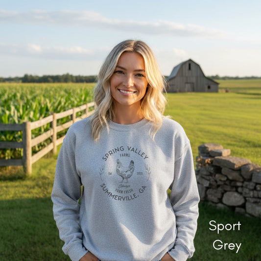 Custom Chicken Farm Unisex Crewneck Sweatshirt
