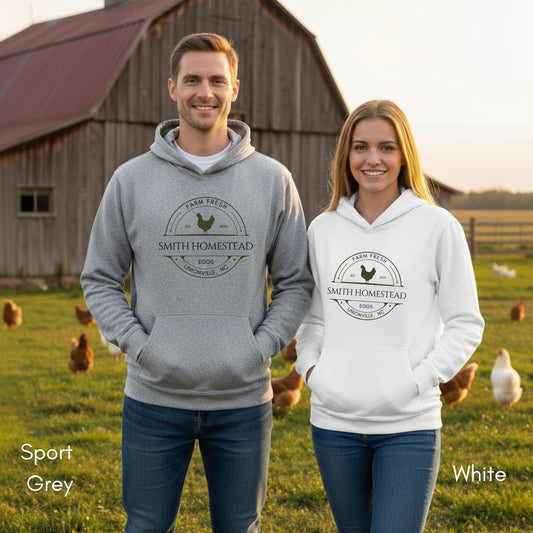 Custom Chicken Egg Farm Hoodie - Unisex Heavy Blend Hooded Sweatshirt