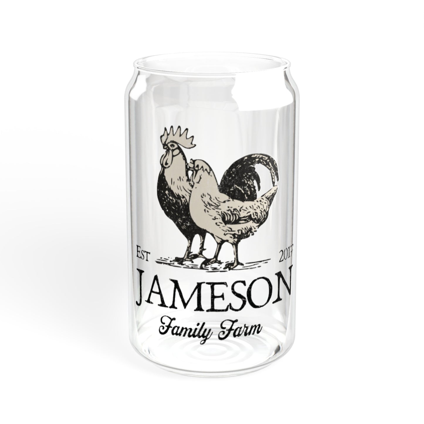 Custom Family Farm Sipper 16oz Glass Tumbler