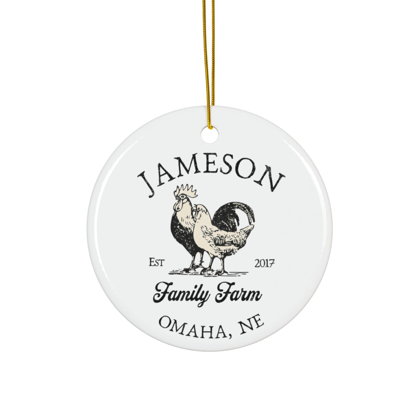 Custom Farm Ceramic Chicken Ornament