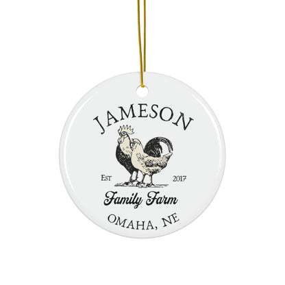 Custom Farm Ceramic Chicken Ornament