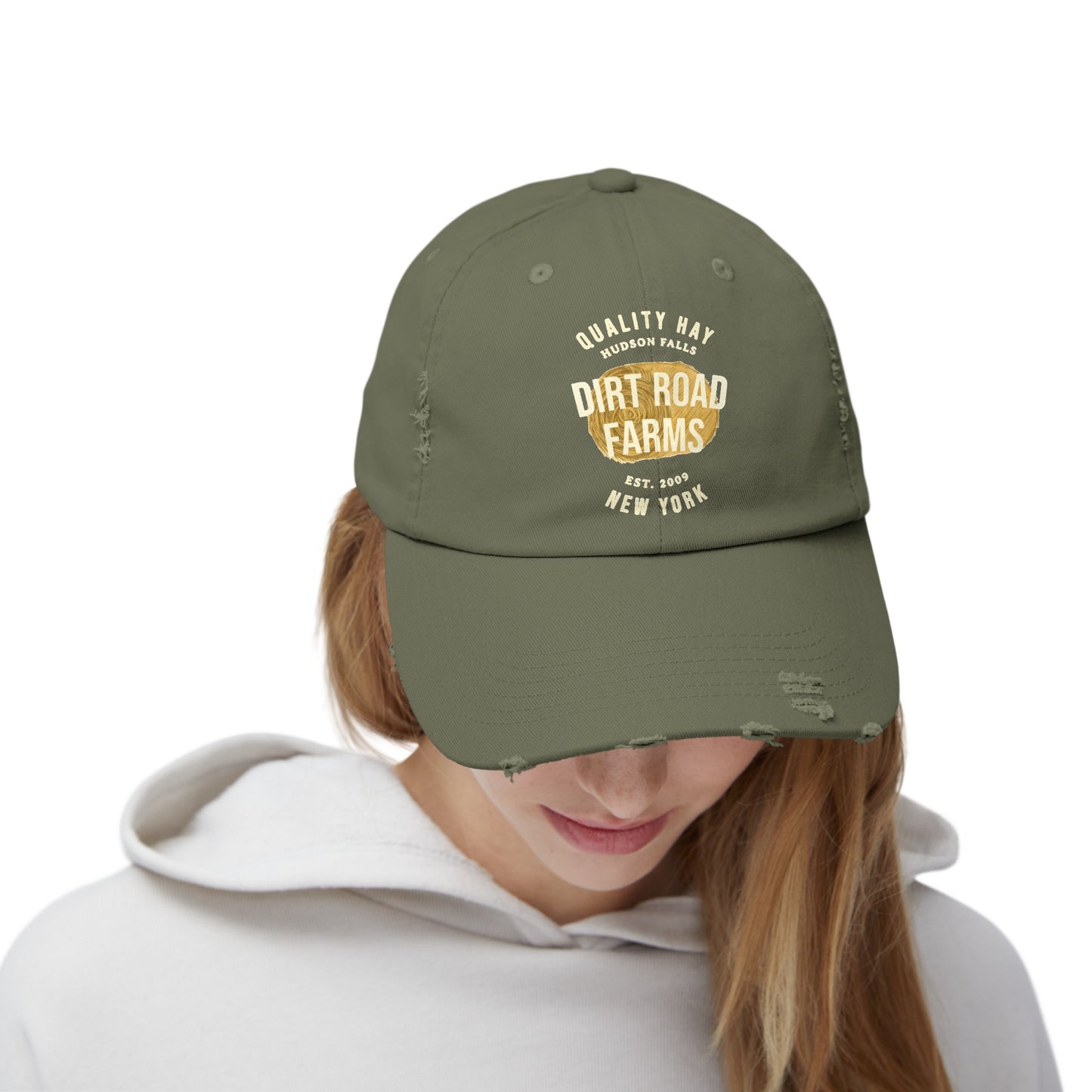Custom Hay Farm Unisex Distressed Baseball Cap