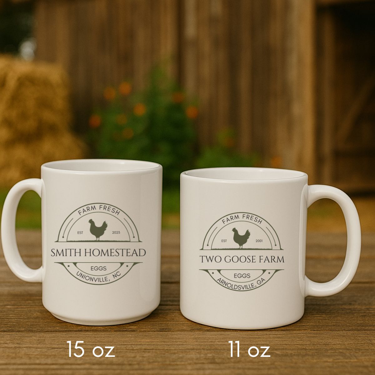 Custom Egg Farm Ceramic Mug 11oz or 15 oz