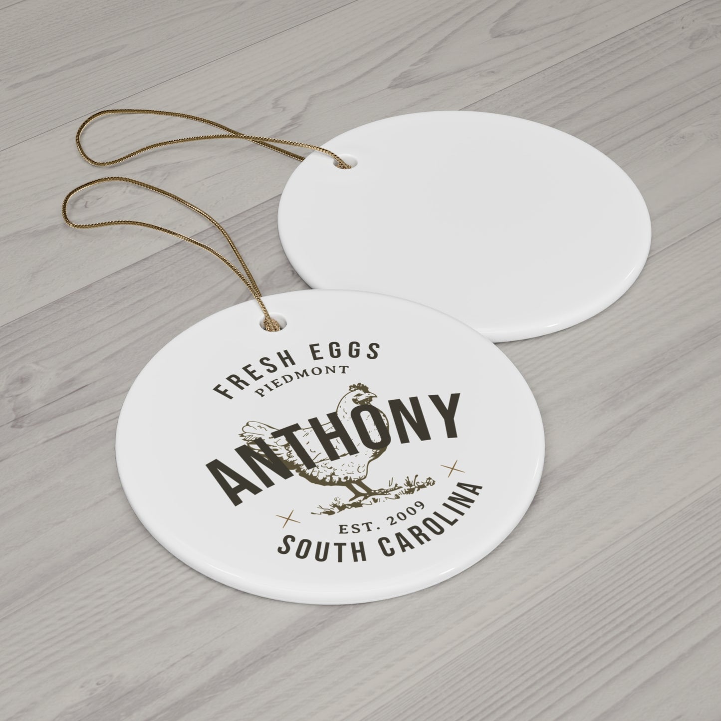 Custom Egg Farm Ceramic Ornament