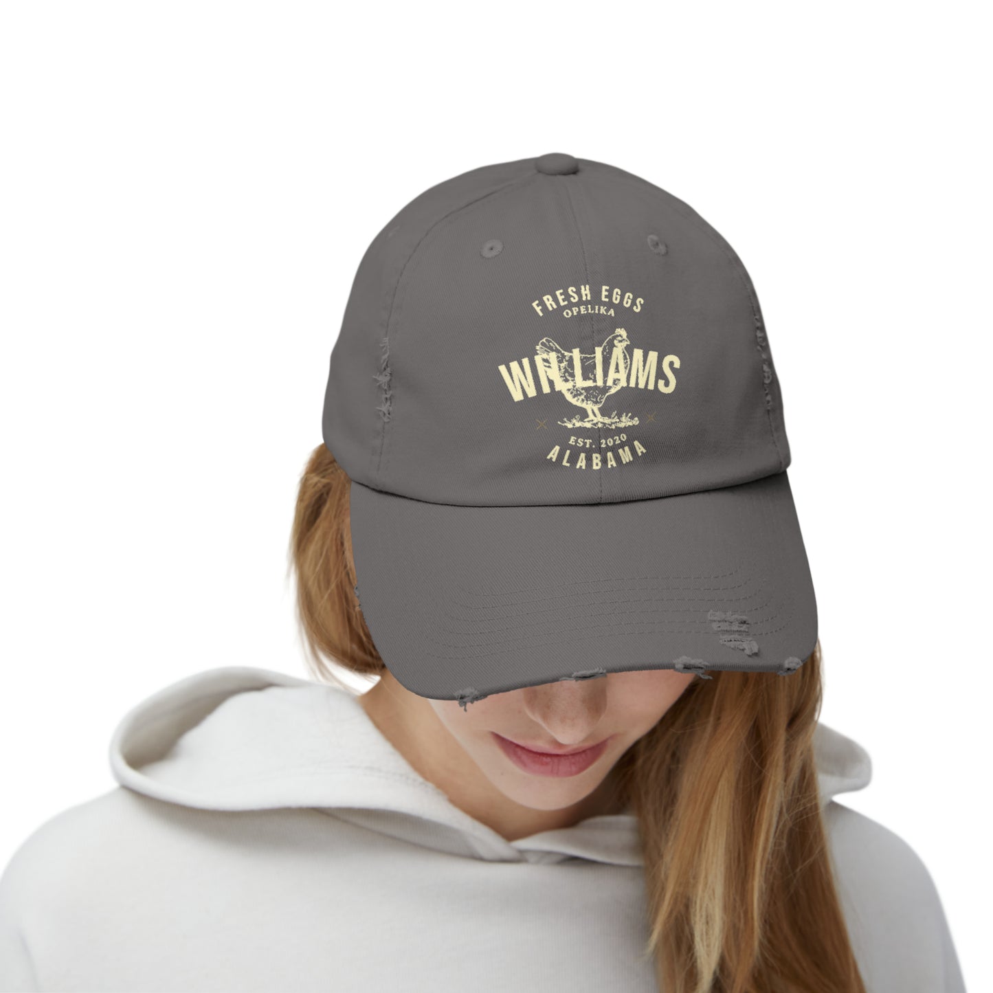 Custom Local Egg Farm Unisex Distressed Baseball Cap
