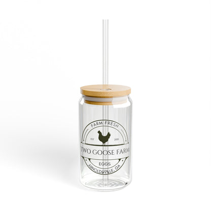 Custom Egg Farm Sipper 16oz Glass Tumbler