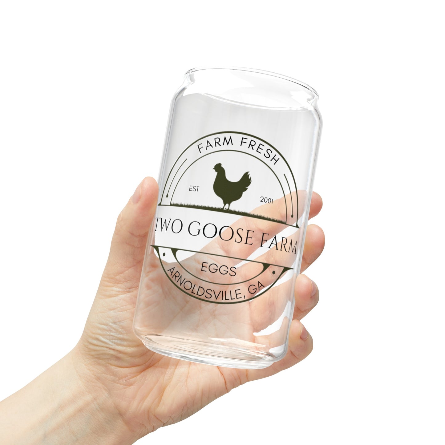 Custom Egg Farm Sipper 16oz Glass Tumbler