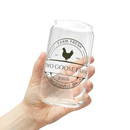 Custom Egg Farm Sipper 16oz Glass Tumbler