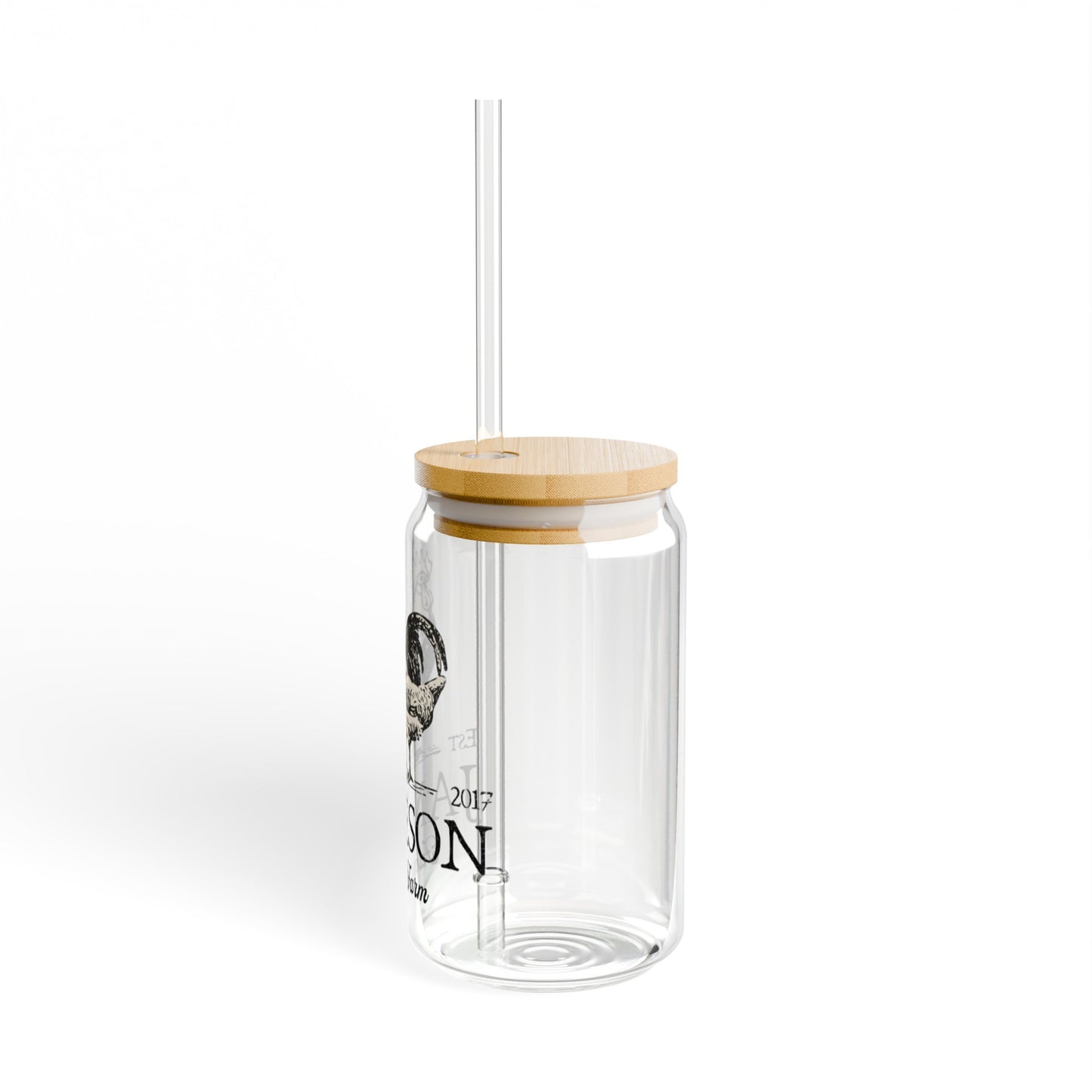 Custom Family Farm Sipper 16oz Glass Tumbler