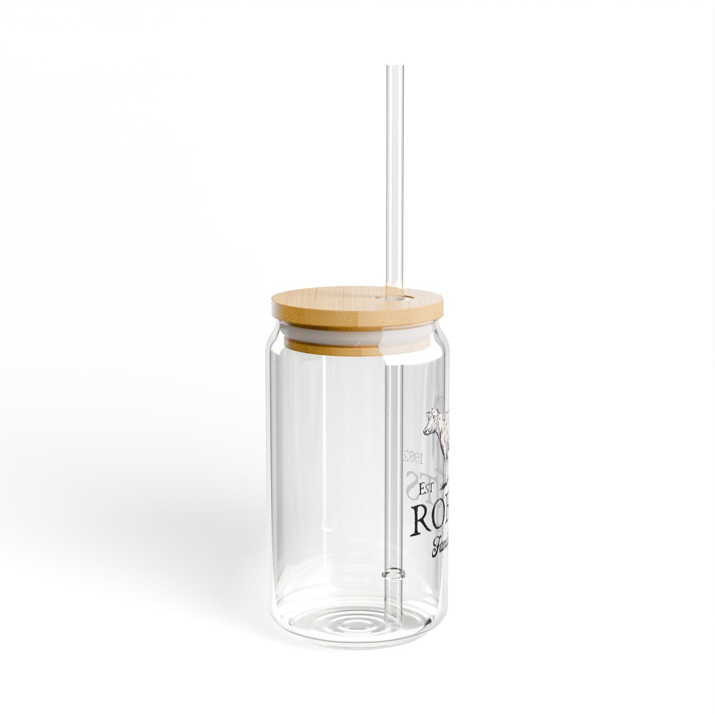 Custom Family Farm Sipper Glass Cow Version 16oz Tumbler