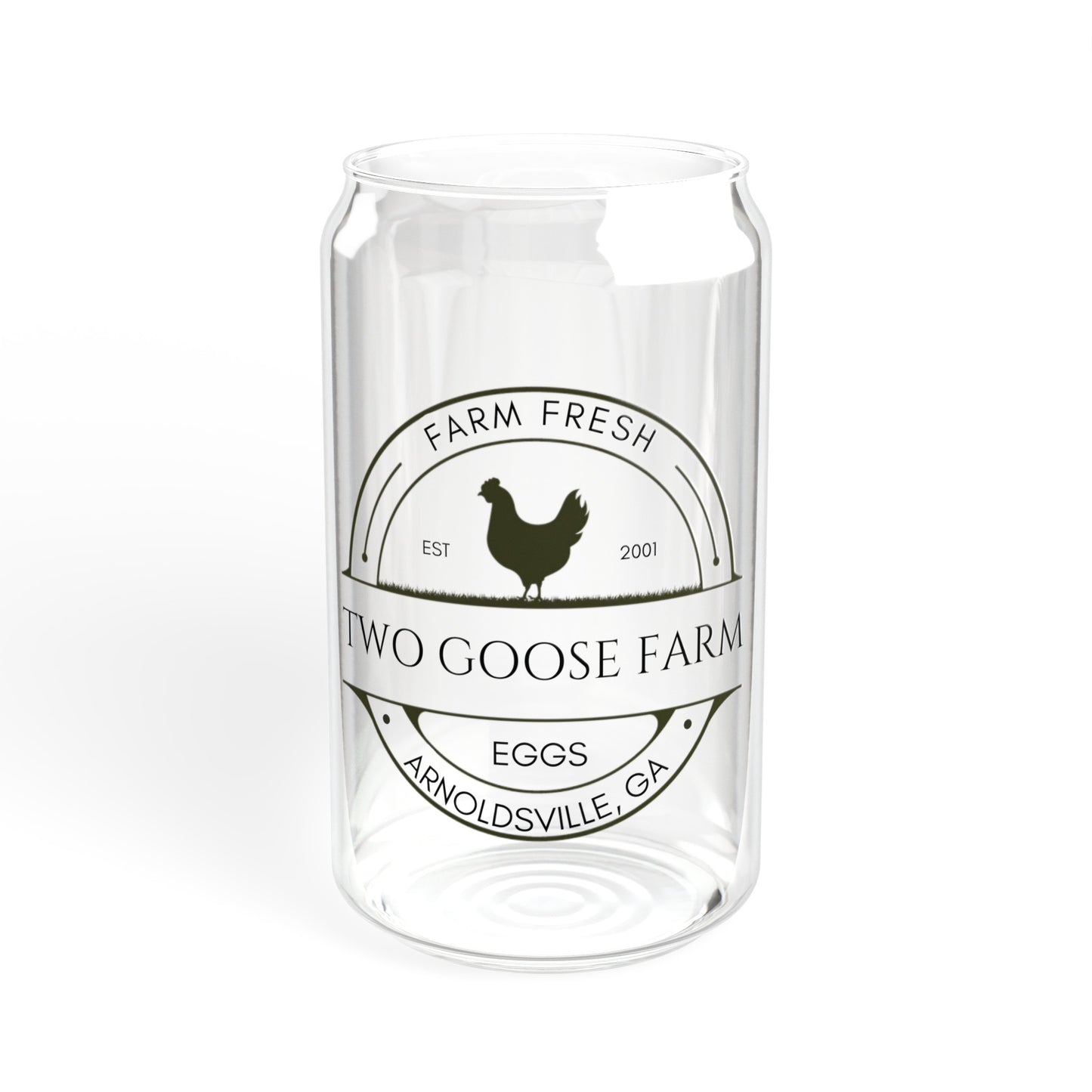 Custom Egg Farm Sipper 16oz Glass Tumbler