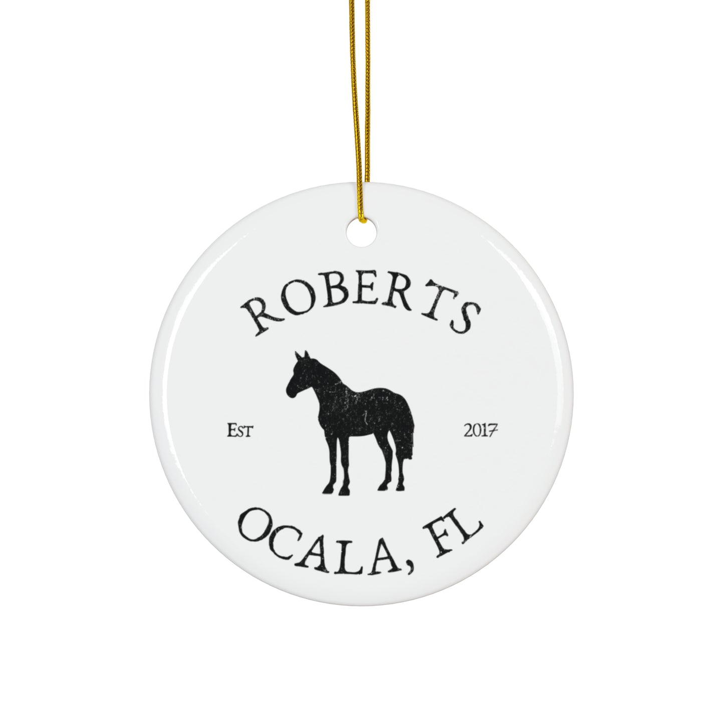 Custom Horse Farm Ranch Ceramic Ornament