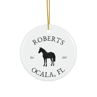 Custom Horse Farm Ranch Ceramic Ornament