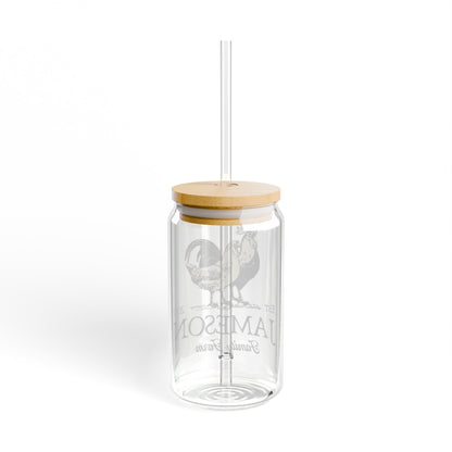 Custom Family Farm Sipper 16oz Glass Tumbler