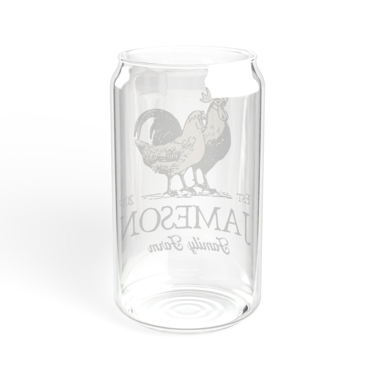 Custom Family Farm Sipper 16oz Glass Tumbler