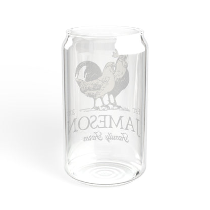 Custom Family Farm Sipper 16oz Glass Tumbler
