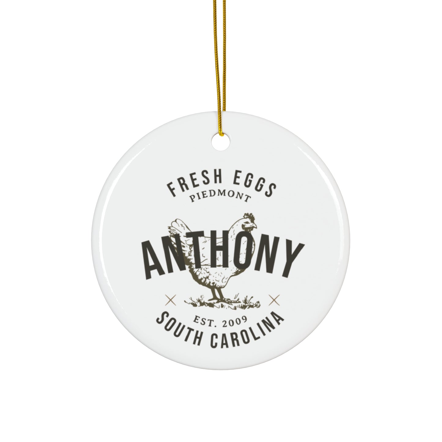 Custom Egg Farm Ceramic Ornament