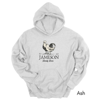Custom Family Farm Chicken Rooster Unisex Hooded Sweatshirt