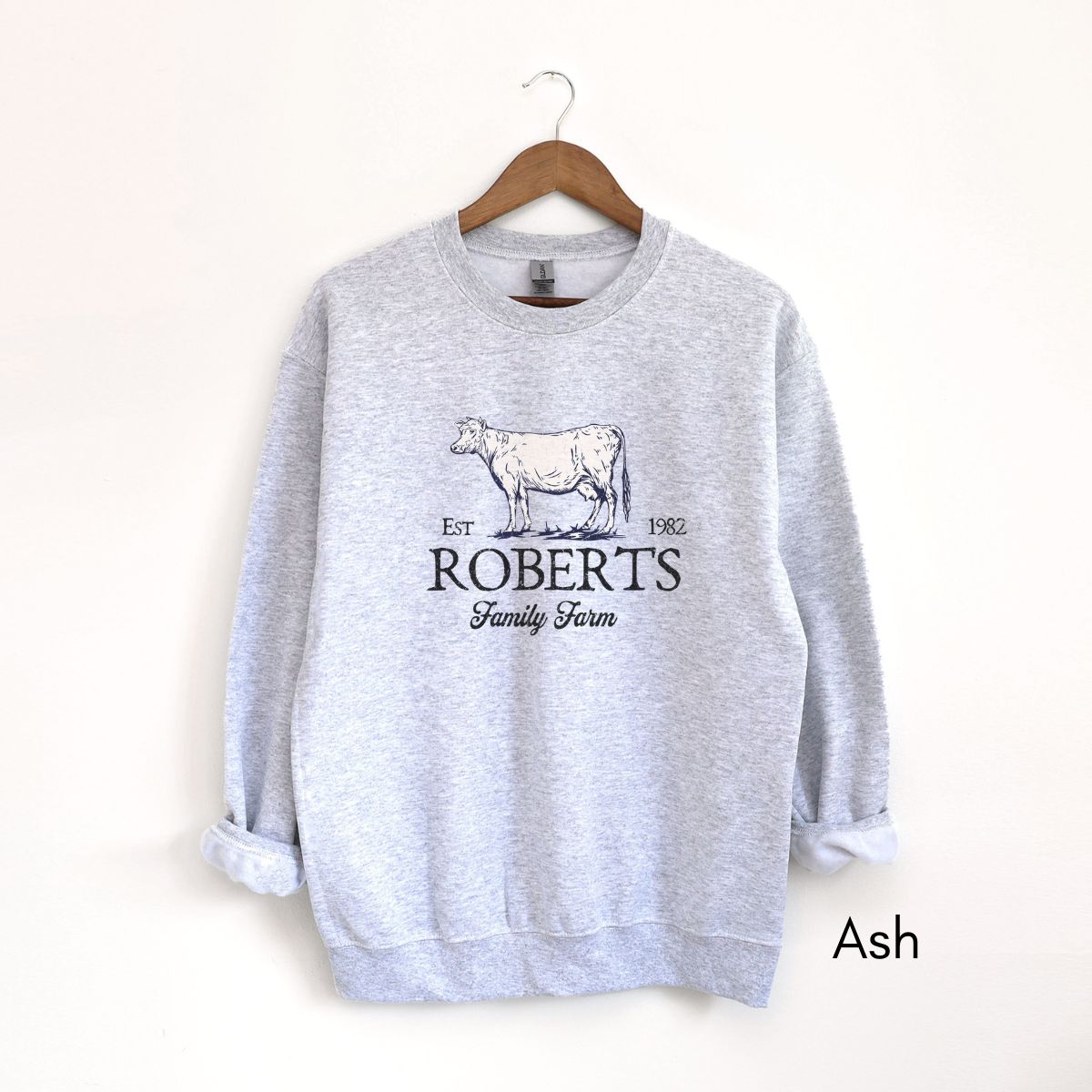 Custom Dairy Cow Family Farm Unisex Crewneck Sweatshirt