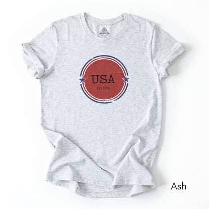 USA Est 1776 Unisex Light Weight Jersey Group T-shirt