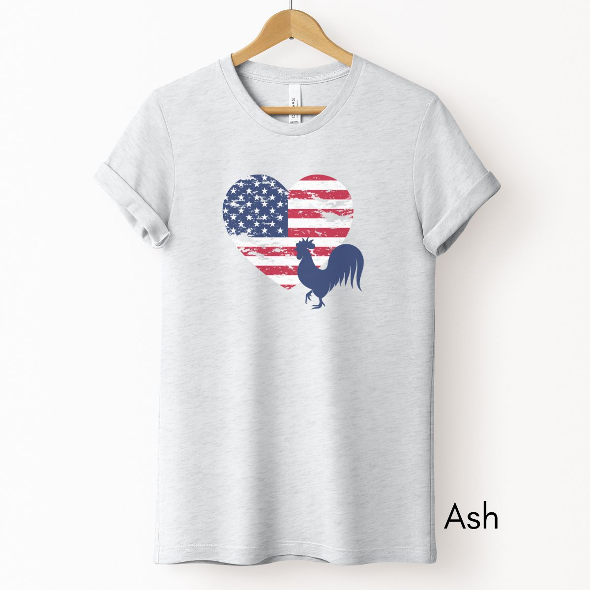 Patriotic Rooster Unisex Light Weight Jersey T-shirt