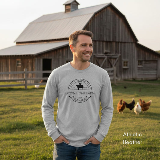 Custom Long Sleeve Light Weight Jersey Local Cattle Chicken Farm Tee