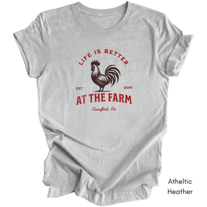 Custom Life is Better on the Farm - Unisex Jersey Light Weight T-shirt