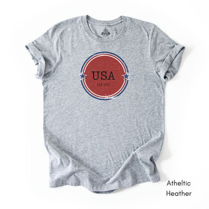 USA Est 1776 Unisex Light Weight Jersey Group T-shirt