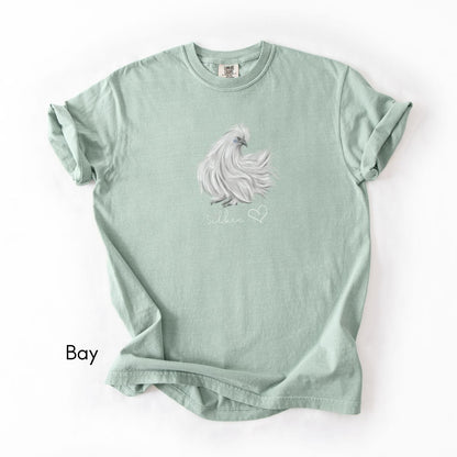Silkie Chicken Love Unisex Garment Dyed Medium Weight T-shirt