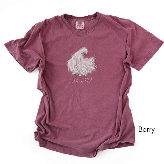 Silkie Chicken Love Unisex Garment Dyed Medium Weight T-shirt
