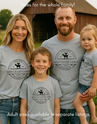 Custom YOUTH/KIDS Custom Egg/Goat Farm Short Sleeve Light Weight Unisex Tee