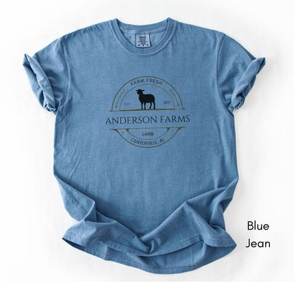 Custom Sheep Lamb Farm Midweight Garment Dyed T-shirt