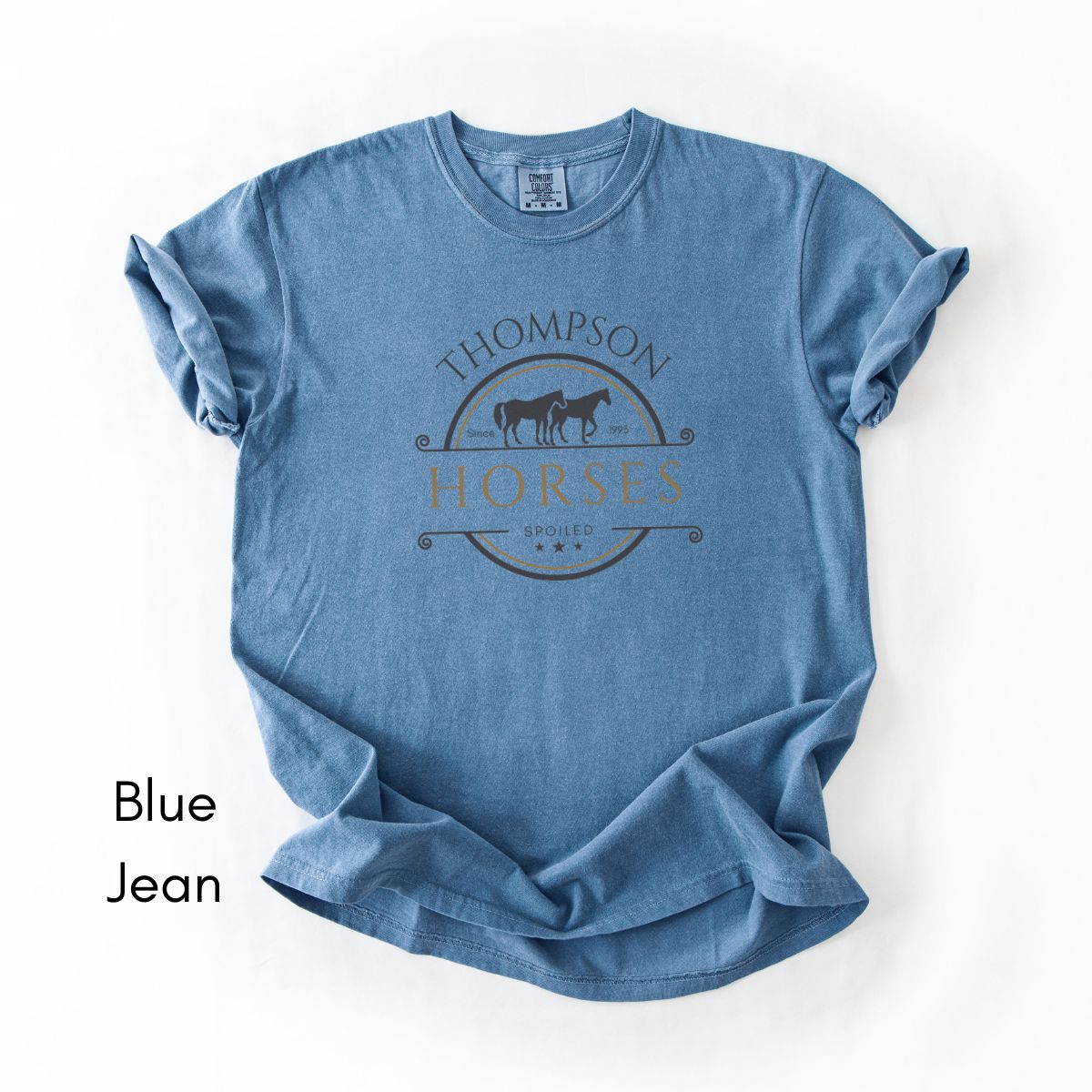 Custom Spoiled Horse Farm Unisex Vintage Style Mid-Weight T-shirt