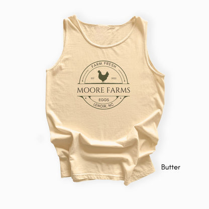 Custom Egg Farm Unisex Garment Dyed Tank Top