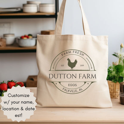 Custom Egg Farm Cotton Canvas Tote Bag