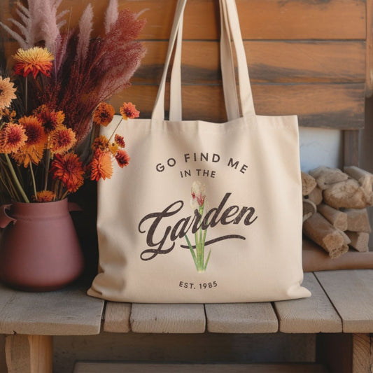 Find me in the Garden Cotton Canvas Tote Bag