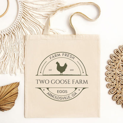 Custom Egg Farm Cotton Canvas Tote Bag
