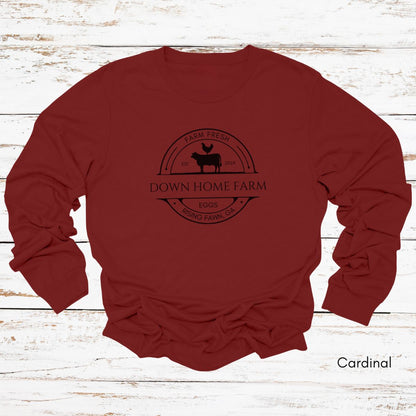 Custom Long Sleeve Light Weight Jersey Local Cattle Chicken Farm Tee