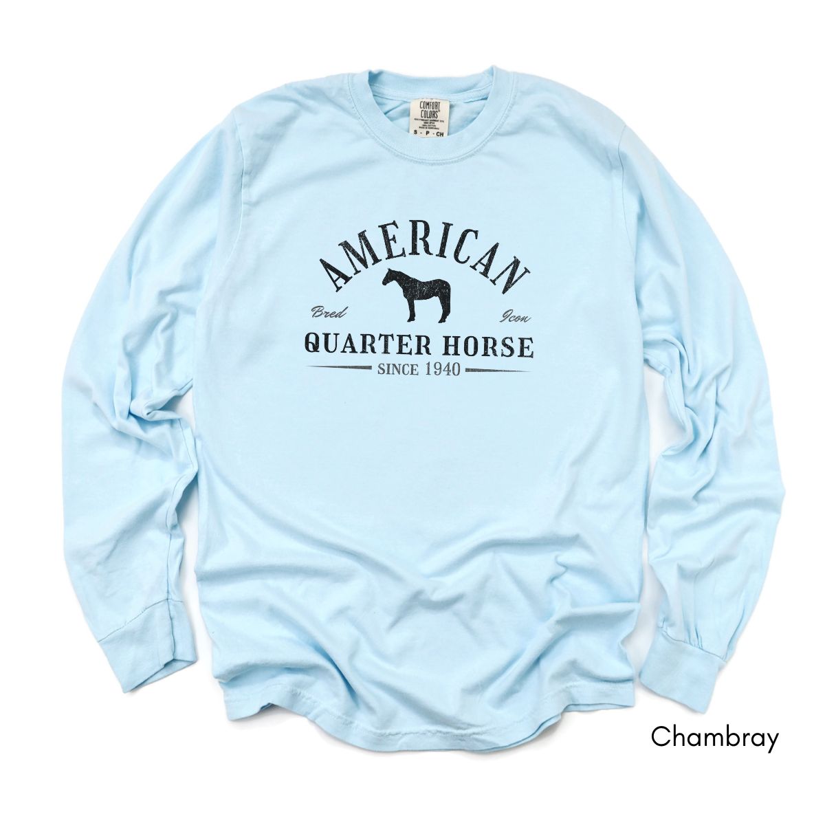 American Quarter Horse Long Sleeve Garment Dyed T-shirt