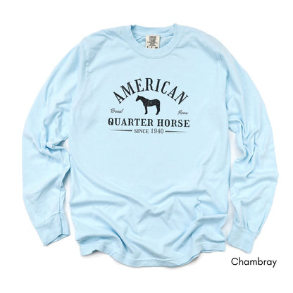 American Quarter Horse Long Sleeve Garment Dyed T-shirt