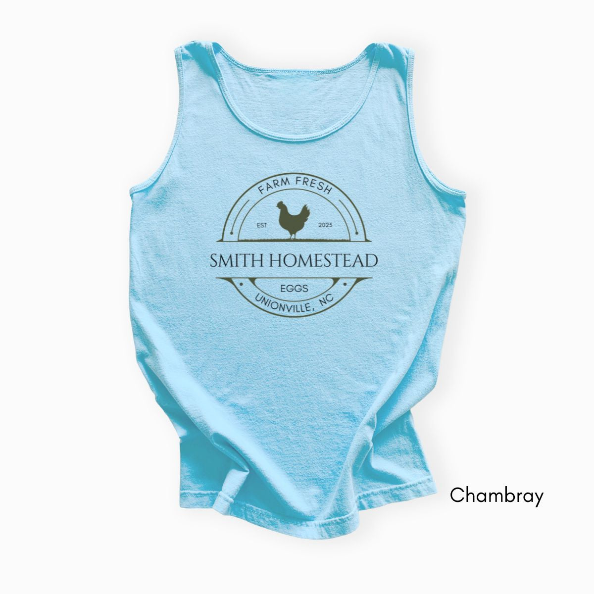 Custom Egg Farm Unisex Garment Dyed Tank Top