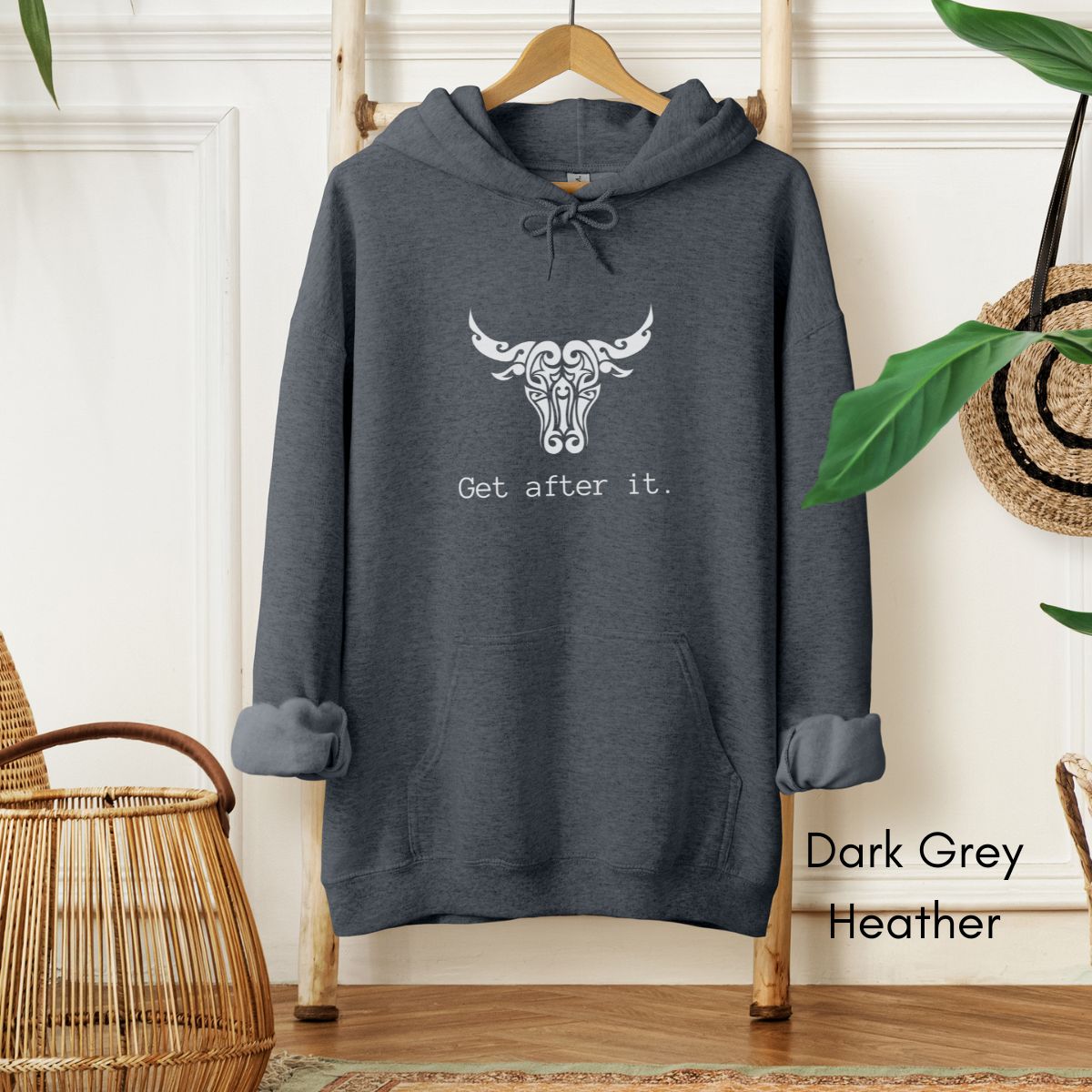 Get After It Unisex Heavy Blend™ Hooded Sweatshirt | Motivational Sweatshirt | Bull | Grab life by the horns