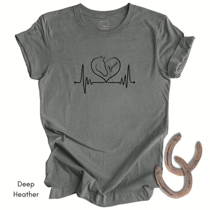 Custom Heart Horse Tee Unisex Jersey Light Weight Tee