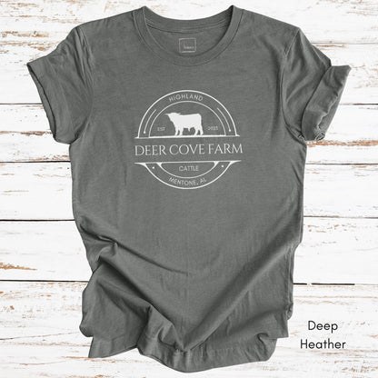 Custom Highland Cattle Farm Unisex Jersey Light Weight T-shirt