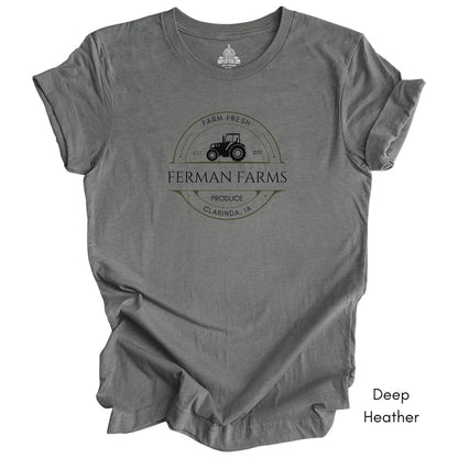 Custom Farm Tractor Unisex Jersey Light Weight T-shirt