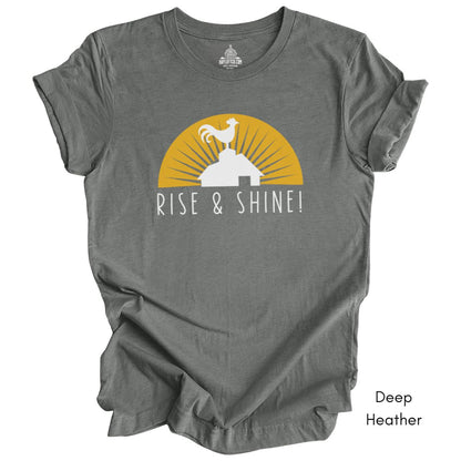 Rise & Shine Rooster Unisex Light Weight Jersey T-shirt