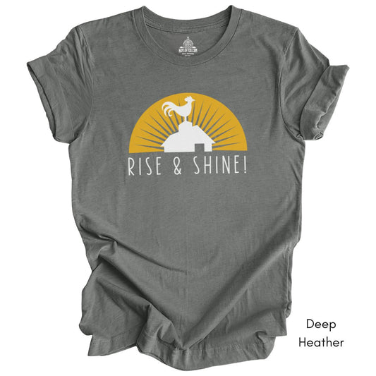 Rise & Shine Rooster Unisex Light Weight Jersey T-shirt