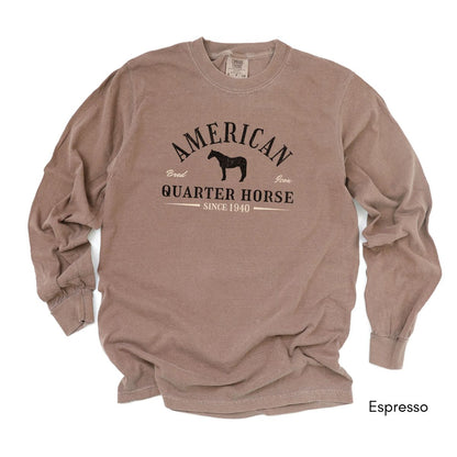 American Quarter Horse Long Sleeve Garment Dyed T-shirt